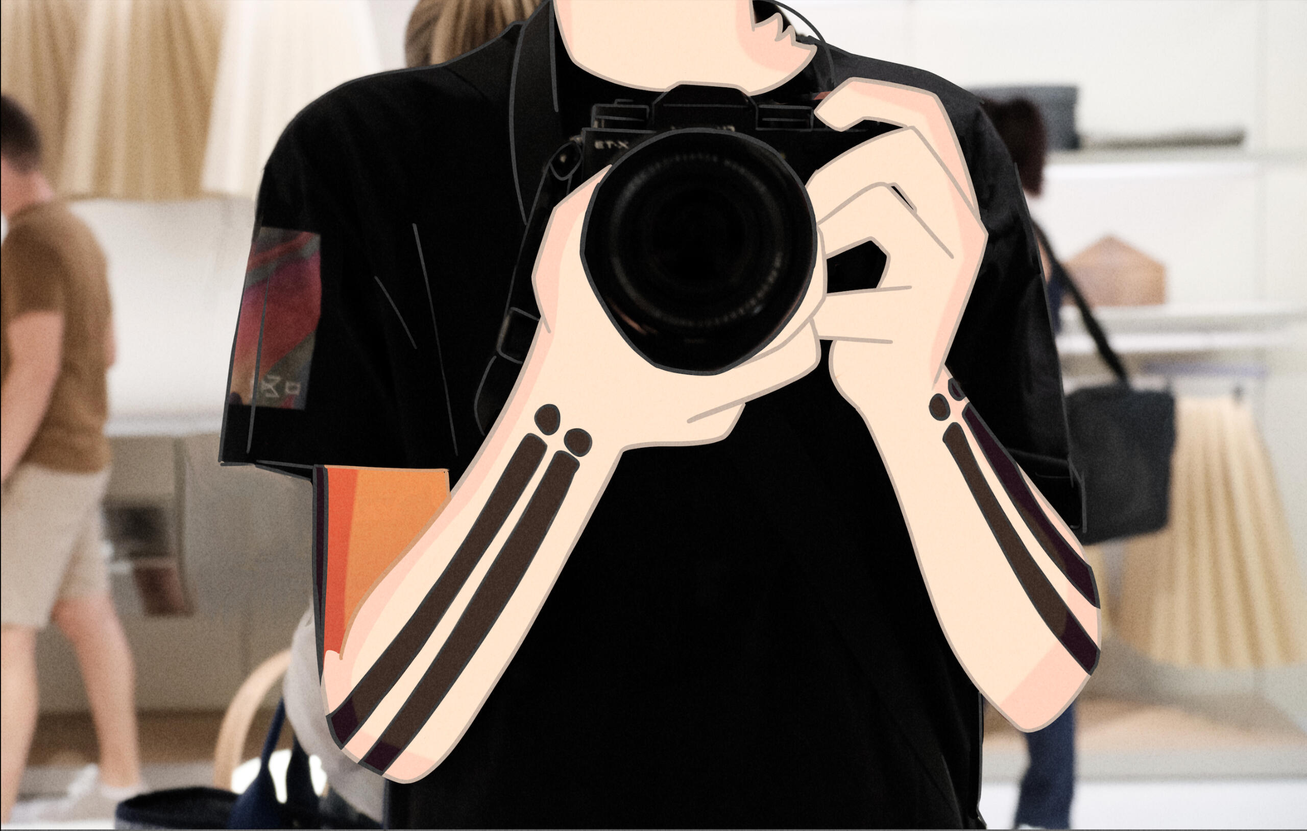 Self portrait, Digital drawing over photograph, 2022